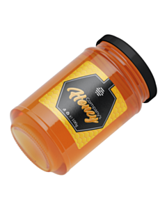 Personalised Yellow Honeycomb Honey Jar Labels 50x50mm