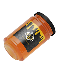 Personalised Black Honeycomb Honey Jar Labels 50x50mm
