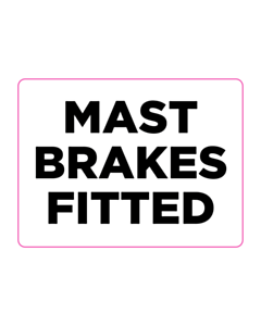 Sumner Mfg Ltd Mast Brakes Fitted Labels