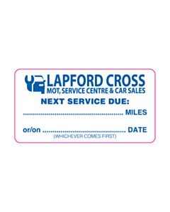 Lapford Cross Next Service Due Labels
