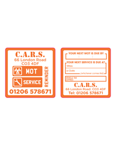 C.A.R.S. MOT/Service Window Stickers
