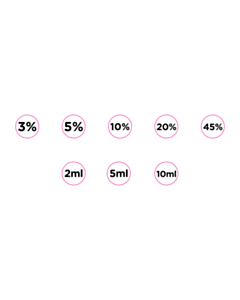 The CBD Works 15mm Dia % & ml Labels