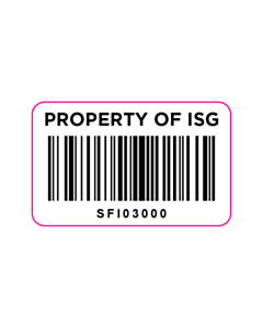 Property Of ISG Code 128 Barcode Labels