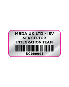 MBDA UK LTD Code 39 Barcode Labels