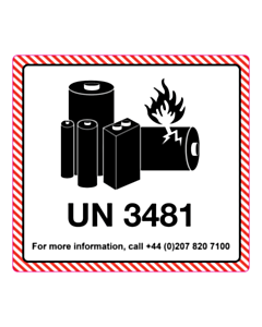 Trams Ld UN 3481 ION Battery Label