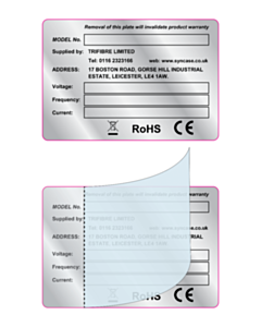 Trifibre Removal of this Plate Label