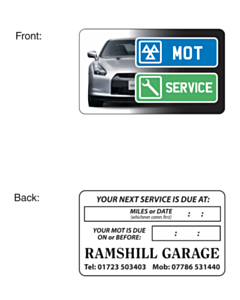 Ramshill Garage Window Stickers