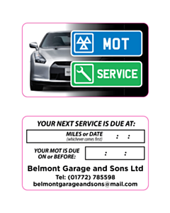 Belmont Garage & Sons Ltd Window Stickers