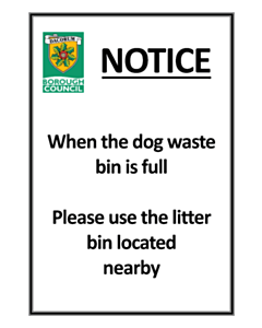 Dacorum Council Dog Waste Bin Labels
