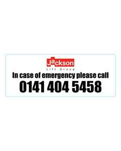 Jackson Lift Group Emergency Label