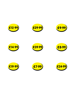 19x14mm Oval Price Labels