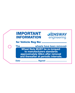 Kensway Engineering Wheel Nut Tags