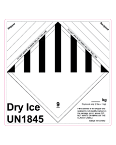 Dry Ice UN1845 Labels