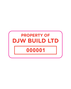 DJW Build Red Vinyl Asset Labels