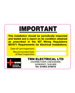 TRN Electrical Periodic Inspection Labels