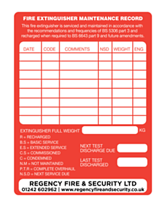 Regency Fire & Security Ltd Fire Extinguisher Lbl