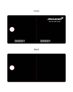 Mclaren Winter Ball Cloakroom Tags