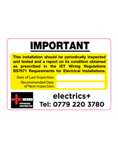 electric+ Periodic Inspection Label