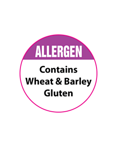 Allergen Contains Wheat & Barley Labels