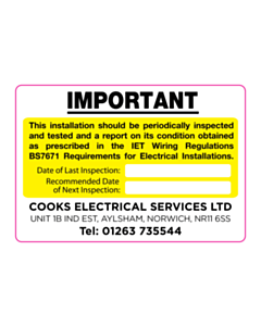 Cooks Electrical Services Ltd Periodic Inspection