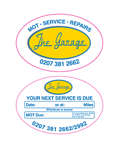 The Garage MOT / Service Window Stickers