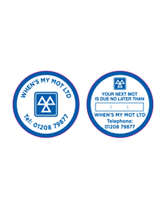 When's My MOT Ltd MOT Reminder Window Stickers