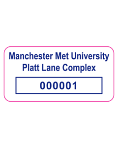 Manchester MET University Platt Lane Asset Labels