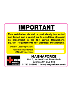 Magnaforce Periodic Inspection Labels