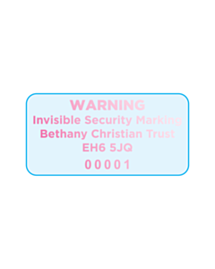 Bethany Christian Trust Invisible Ink Asset Labels