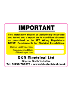 RKB Electrical Periodic Inspection Labels
