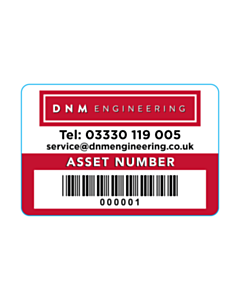 DNM Engineering Code 39 Barcode Asset Labels