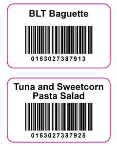Saffron Catering Code 128 Barcode Labels