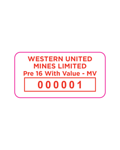 Western United Mines Ltd POST 16 - MV