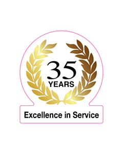 35 Years Excellence In Service Labels