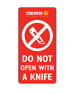 Crown Do Not Use Knife To Open Labels