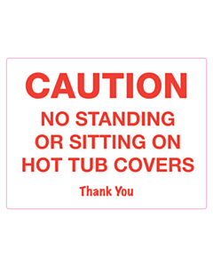 Caution Hot Tub Cover Labels