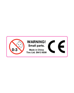 Tinc Ltd Small Parts Warning Labels