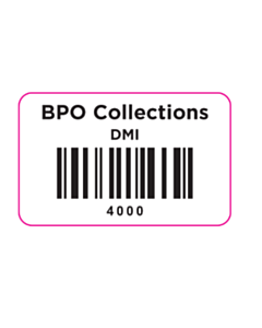 BPO Collections (DMI) Code 128 Barcode Labels