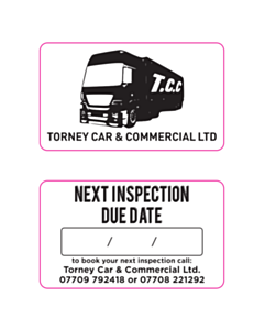 Torney Car Next Inspection Due Window Stickers