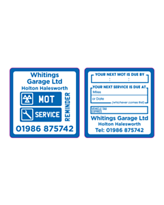 Whitings Garage Window Stickers