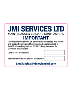 JMI Services Ltd Periodic Inspection Labels