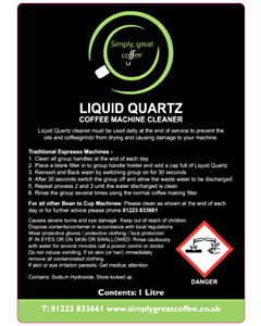 Liquid Quartz Coffee Machine Cleaner Labels