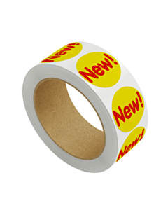 Yellow New Stickers 30mm