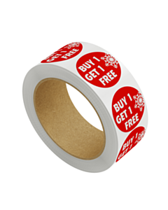 Christmas Buy 1 Get 1 Free Stickers 30mm