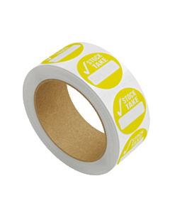 Yellow Stock Take Labels 50mm