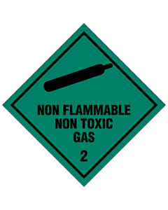 Non Flammable Non Toxic Gas 2 Labels 100x100mm (250 Labels)