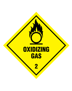 Oxidizing Gas 2 Labels 100x100mm (250 Labels)