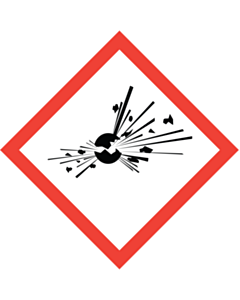 Single GHS & CLP Explosive Label 100x100mm