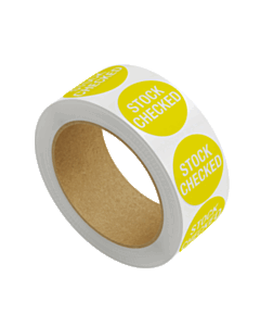 Yellow Stock Checked Labels 30mm