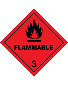 Flammable 3 Placard Labels 250x250mm